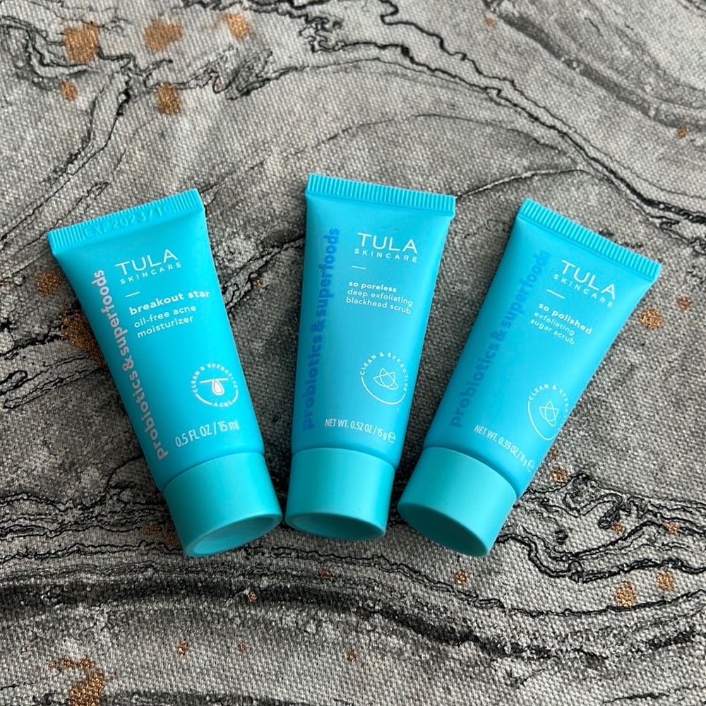 Tula skincare trio, break out star, so polished, so poreless set of three.